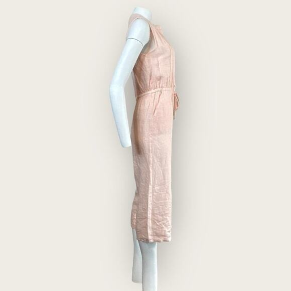 NWT | Krisa | Sleeveless Crop Linen Jumpsuit | Light Pink | Small - Picture 4 of 13